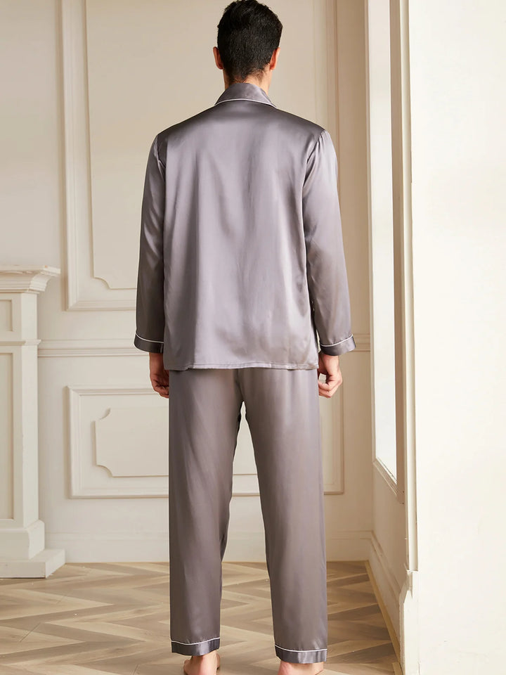 Noroki® - Langes Pyjama Set aus Seide für Herren