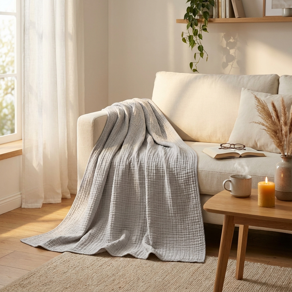 Noroki - Musselin Kuscheldecke Lyocell