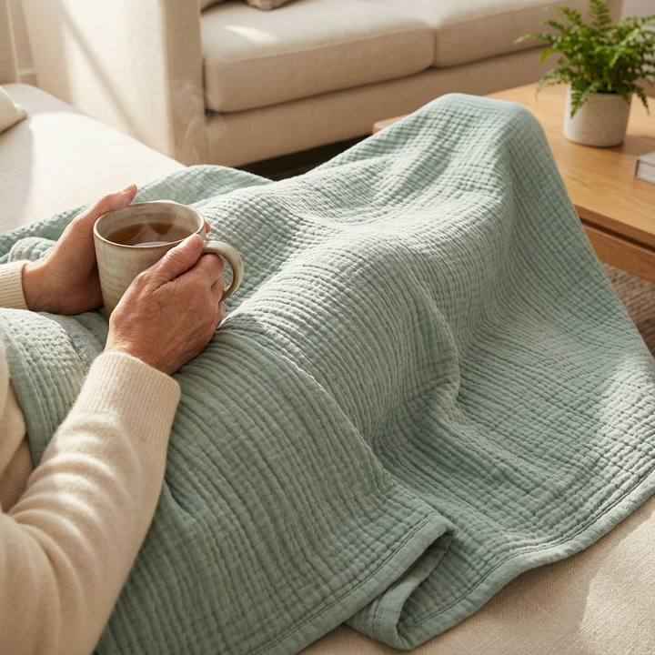 Noroki - Musselin Kuscheldecke Lyocell